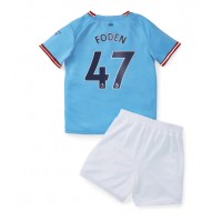 Dres Manchester City Phil Foden #47 Domaci za djecu 2022-23 Kratak Rukav (+ kratke hlače)